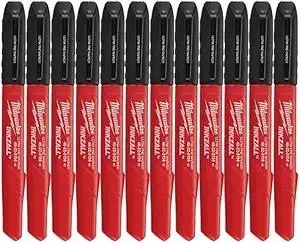 Milwaukee Electric - 12 PK INKZALL Black Ultra FINE Point Markers