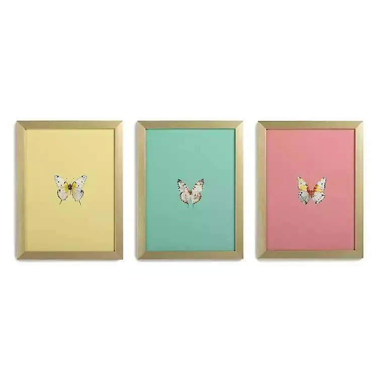 Bright Butterflies Framed Art Prints, Set of 3