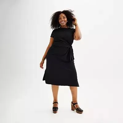 Plus Size Sonoma Goods For Life® Tie Waist Knit Dress