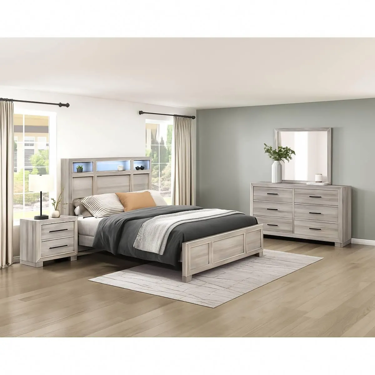 Bennette Queen Bedroom Set (4-Piece) by Homelegance - Gray