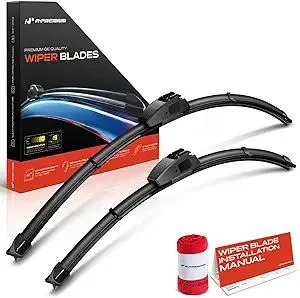 A-Premium Pack of 2 Windshield Wiper Blades with Wear Indicator & Towel - Compatible with Acura MDX 2014-2020/2022-2024, TLX 2021-2024, RLX 2014-2020 - 26" and 20", Hook Connector