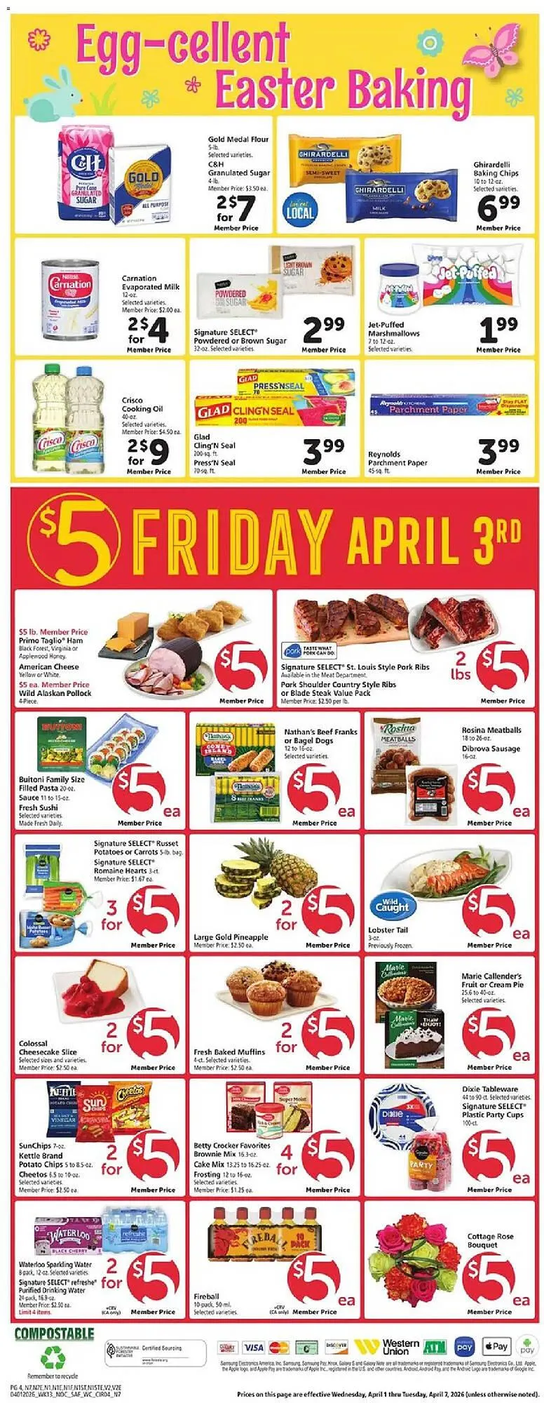 Weekly promotion Safeway weekly ad spanning from April 1 to April 8 2026 - Page 6 for Catalogue 365