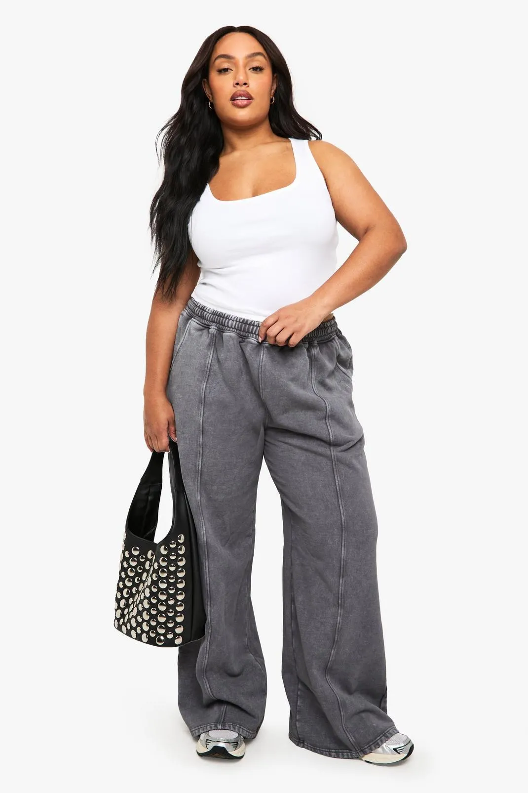 Plus Washed Zip Through Bomber Straight Leg Tracksuit