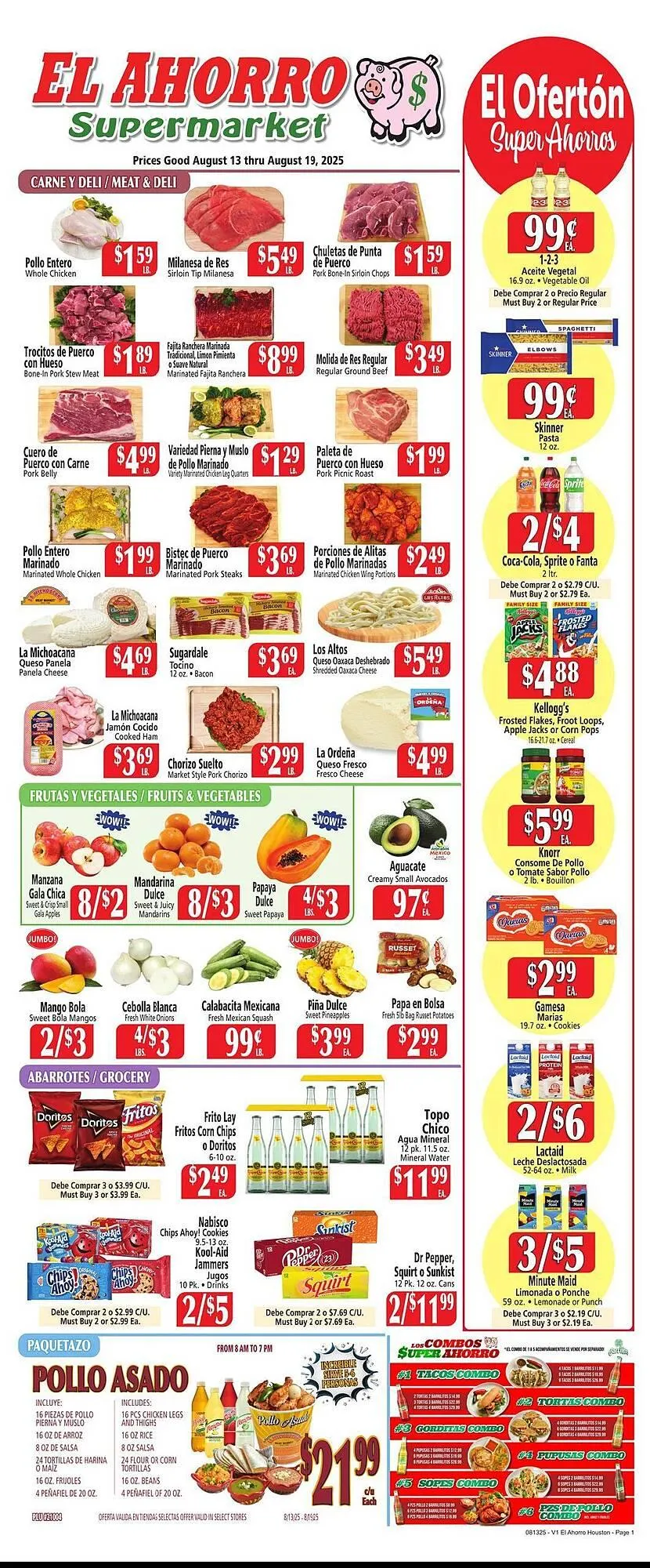 Weekly ad El Ahorro Weekly Ad from August 13 to August 19 2025 - Page 1