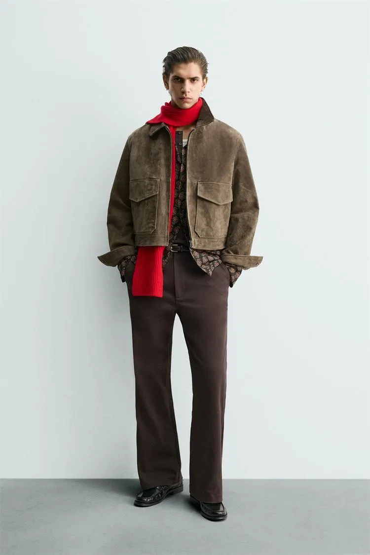 SUEDE LEATHER BOXY FIT JACKET