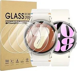 Suoman 4-Pack Screen Protector for Samsung Galaxy Watch 7/6/5/4 40mm, Tempered Glass Protectors Perfectly Fit for Galaxy 40 mm Smartwatches