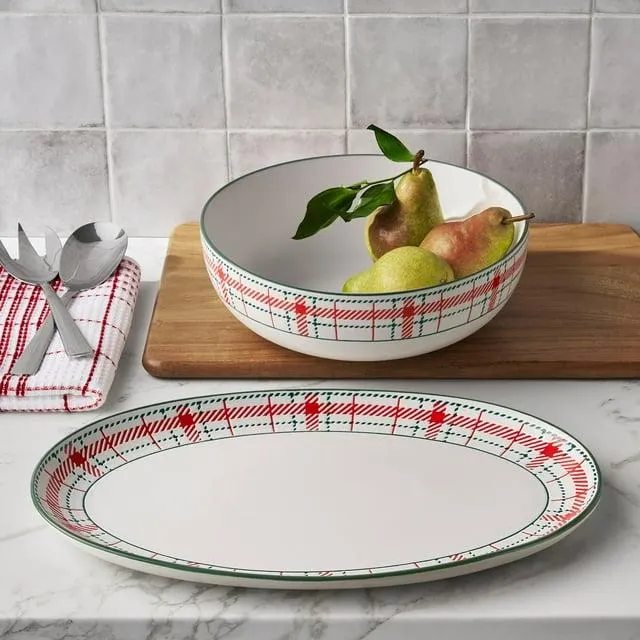 Member's Mark 2-Piece Stoneware Holiday Serveware Set