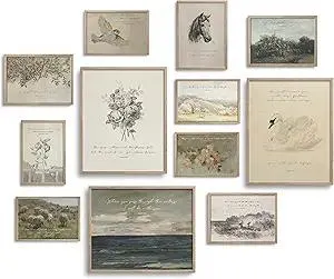 TwoDays Christian Wall Art, Vintage Bible Verses Gallery Artwork for Home, Scripture Room Decor, Psalm Religious Poster. (Multi Sizes, 8" X 10" Largest, Set of 12, UNFRAMED)