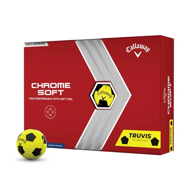 Chrome Soft 22 Truvis Yellow and Black Golf Balls