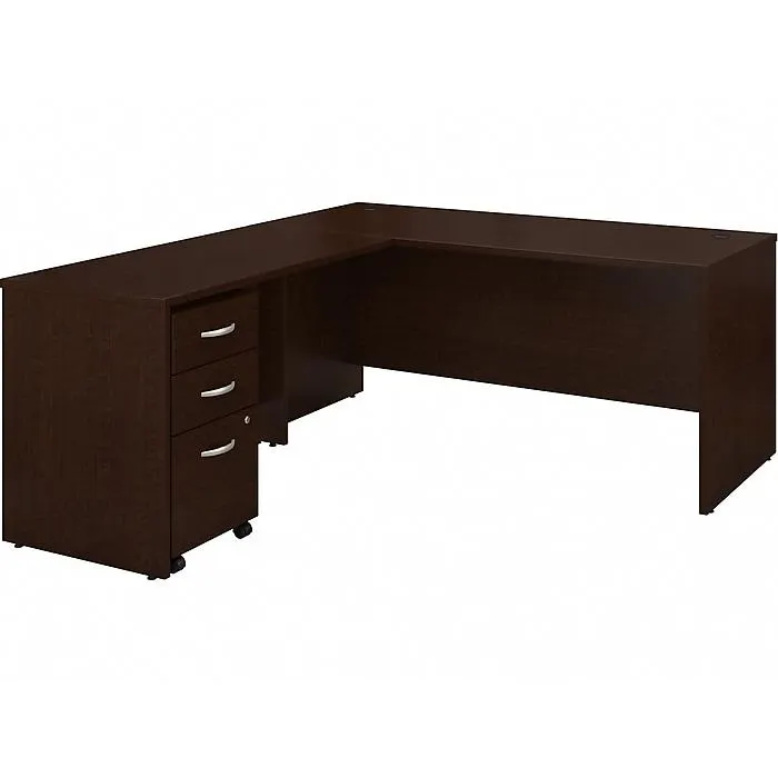 Bush Business Furniture Westfield 66"W L Shaped Desk with Return and Mobile File Cabinet,