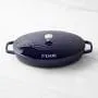 Staub Enameled Cast Iron Oval Gratin with Sea Bass Embossed Lid