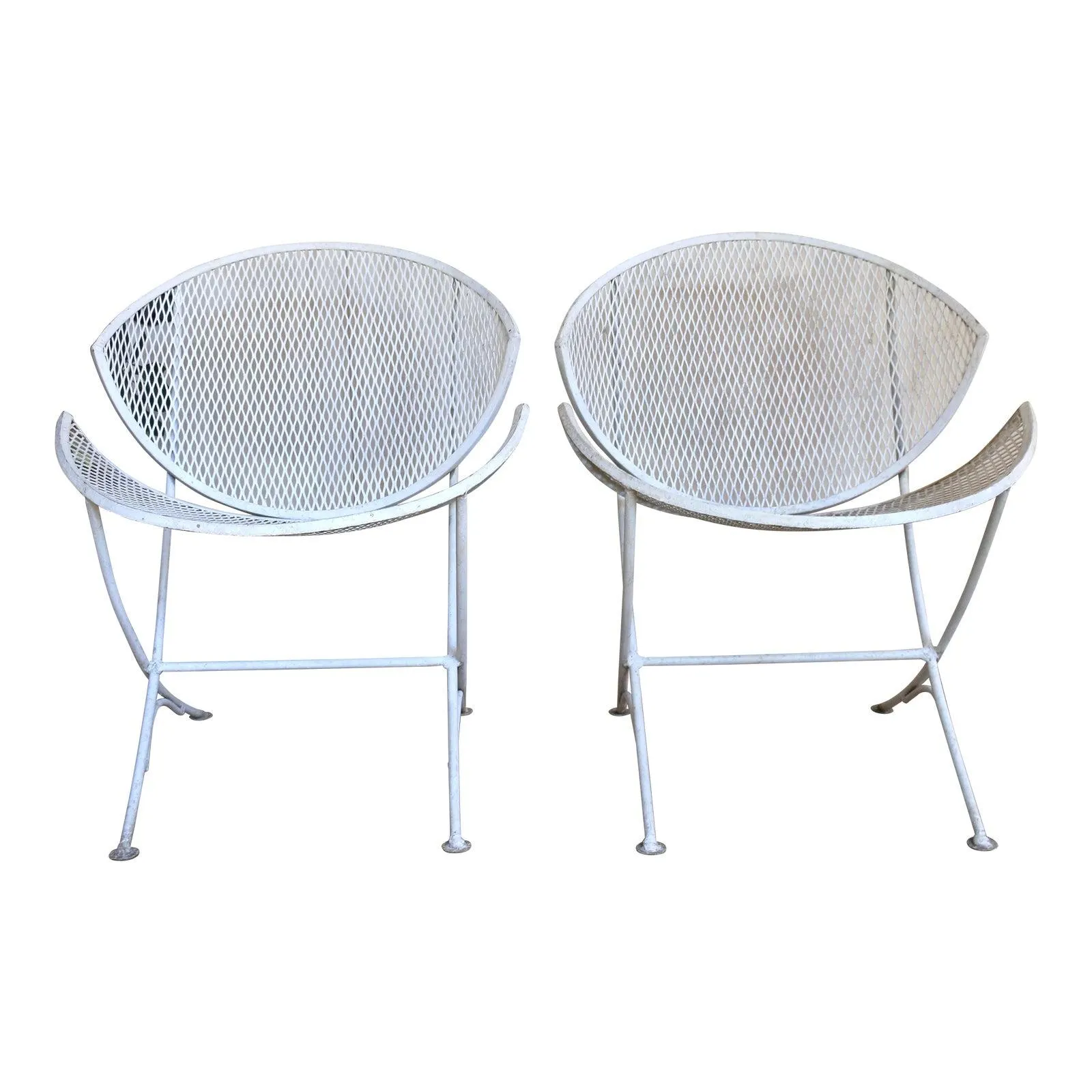 Mid-Century Pair of Wrought Iron Patio Chairs by Maurizio Tempestini for Salterini, 1950s