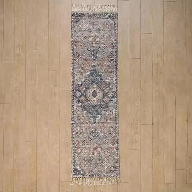 Bylas Navy Medallion Runner, 2x7