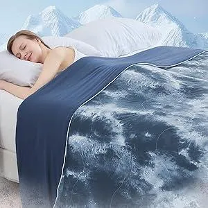 Cooling Comforter Queen Size, Summer Cooling Blankets for Hot Sleepers and Night Sweats, Lightweight Breathable Cooling Comforter Bedding for Sofa, Bed, Camping, Office