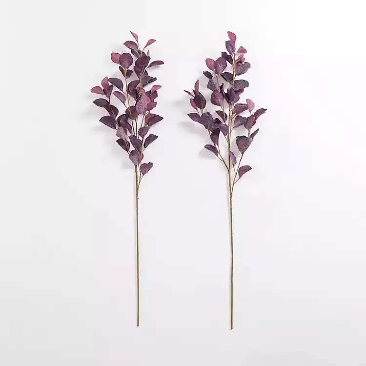 Antique Purple Eucalyptus Stems, Set of 2