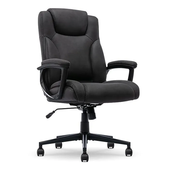 Serta Comfort Eco Ergonomic Velvet Fabric Swivel Executive Chair,