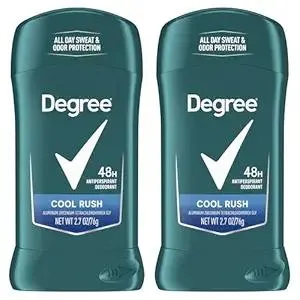 Degree Men Original Antiperspirant Deodorant Cool Rush Twin Pack 48-Hour Sweat & Odor Protection Antiperspirant For Men 2.7 oz
