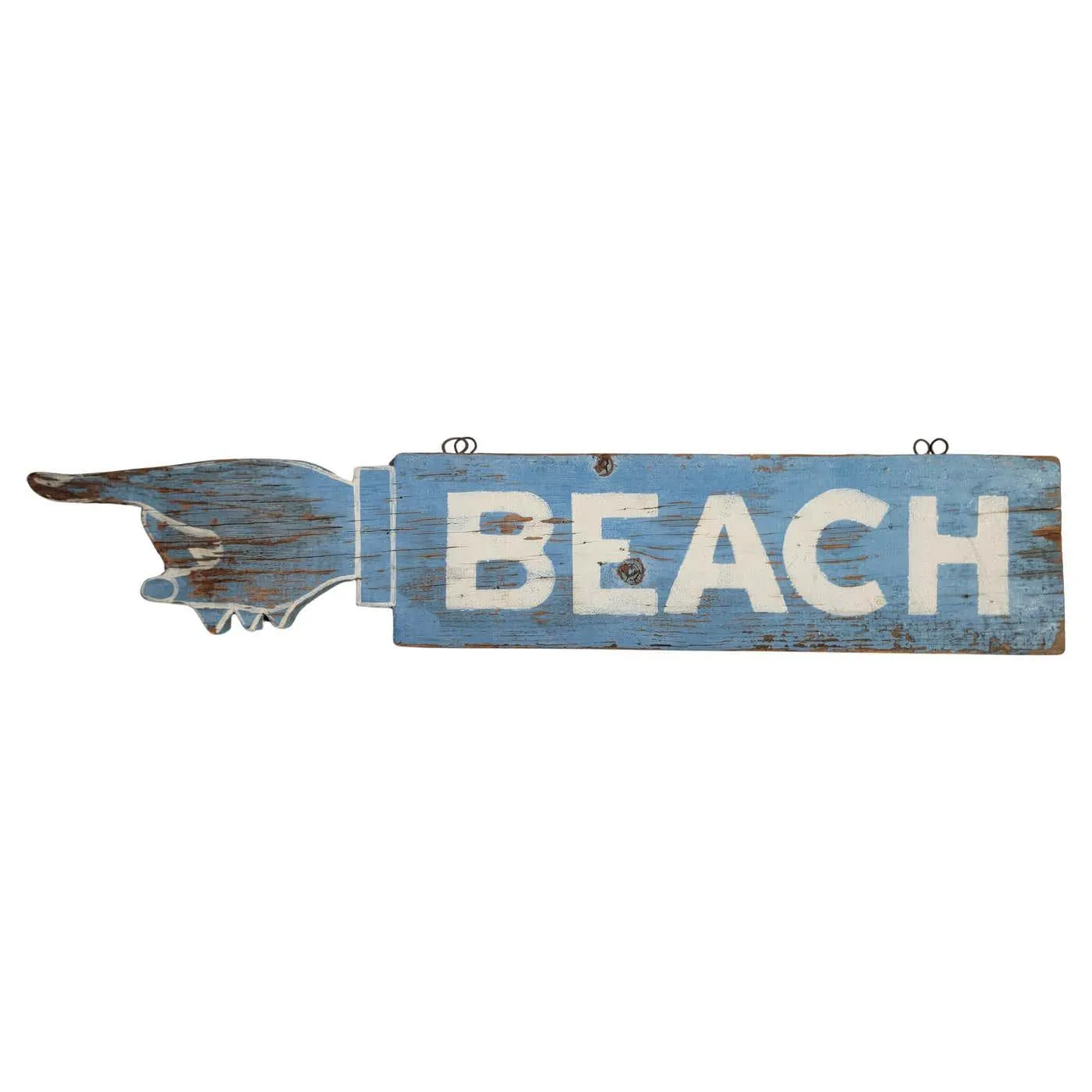 Early 20th Century Original Blue Painted Beach Sign