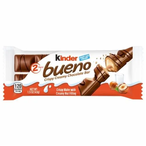 Kinder Bueno Milk Chocolate and Hazelnut Cream Stocking Stuffers Chocolate Bars