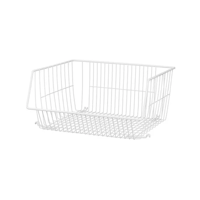 ClosetMaid ( 16.69-in W x 8-in H x 15.75-in D ) White Steel Stackable Basket
