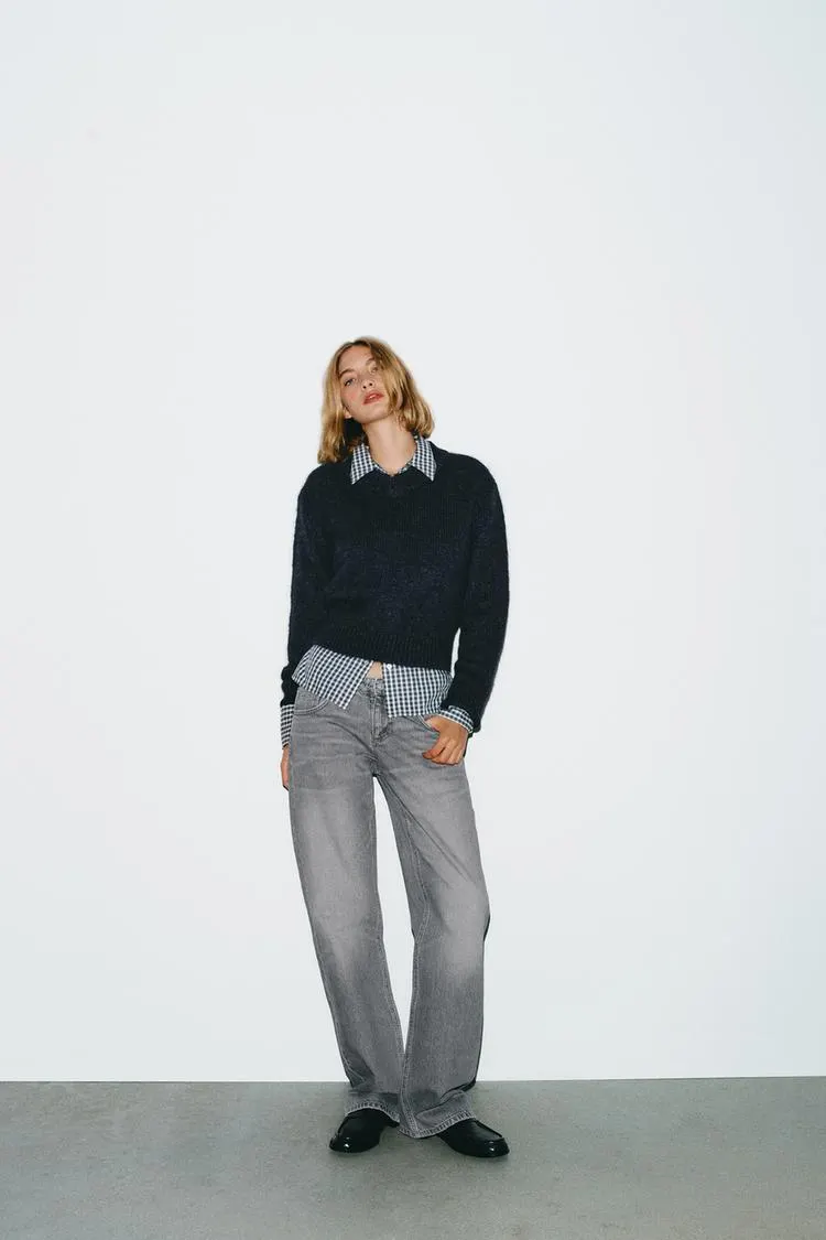 TRF WIDE LEG LOW RISE JEANS