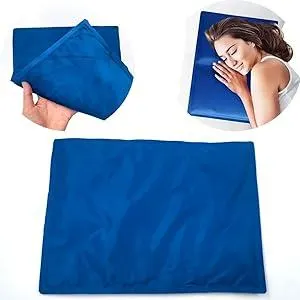 Reusable Gel Ice Pack for Sleeping, Injuries, Chill Pillow Cooling Pad, Relieve Headaches, Migraines, Fevers, Hot Flashes, Night Sweats, Perfect for Children, Adult, Pets, 15.5 * 11.8in (Blue)