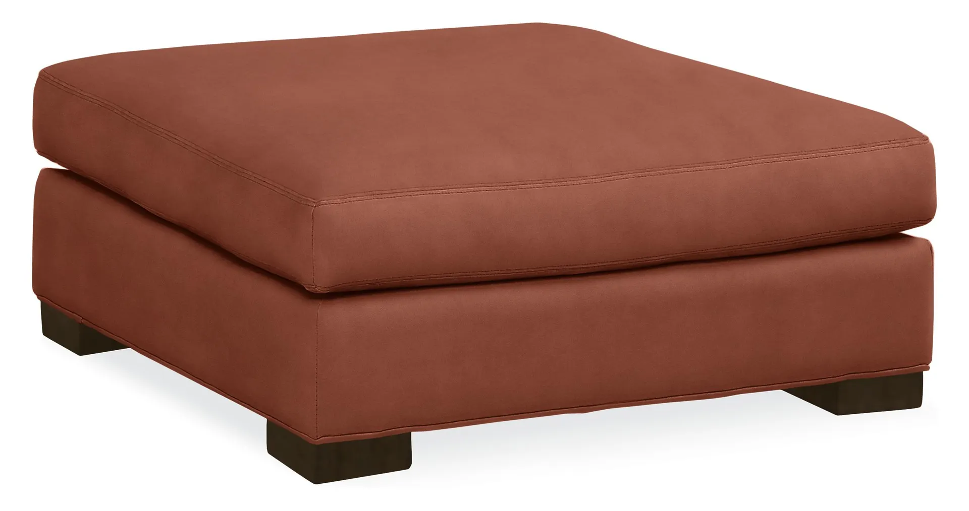 Metro 36w 36d 17h Ottoman in View Rosewood with Charcoal Legs