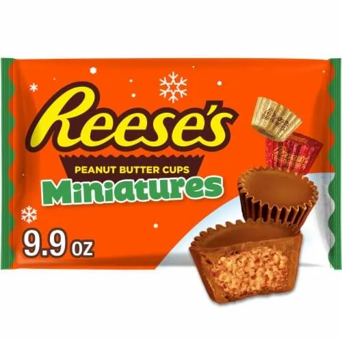REESE'S Miniatures Milk Chocolate Peanut Butter Cups Christmas Candy Bag