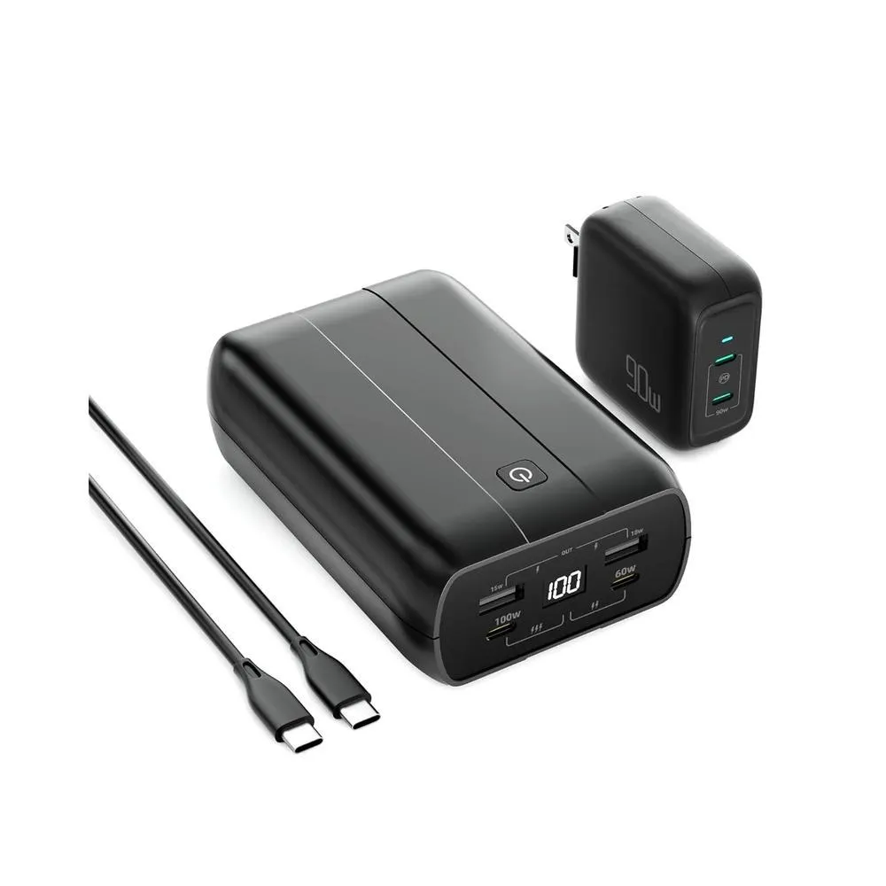 thinkstar 100W Power Bank With 90W Usb-C Charger Bundle, 99Wh (26800Mah) Portable Laptop Charger For Usb-C Macbook Pro/Air, Dell Xps…