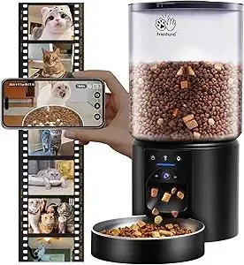 Automatic Cat Feeder with 2K HD Camera: 5G WiFi Automatic Dog Feeder with Sealed Outlet,Cat Food Dispenser with Freshness for Multiple Pets,Detachable for Easy Clean-21 Cup (5L Food Storage)