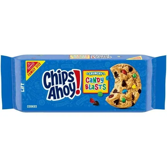 CHIPS AHOY! Crunchy Candy Blasts Fudgy Chocolate Chip Cookies, Family Size, 18.9 oz