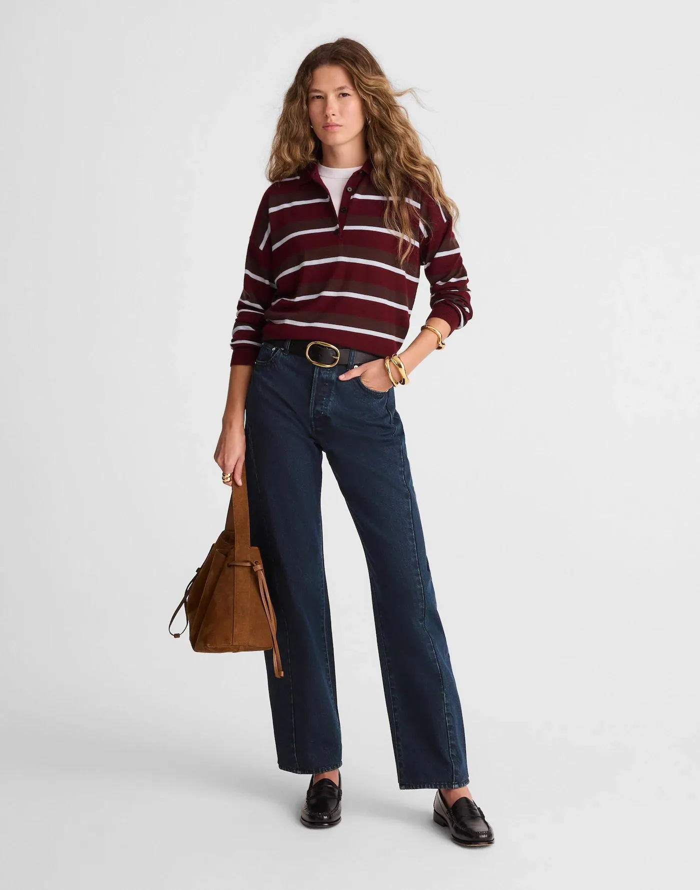 Pieced Barrel-Leg Jeans