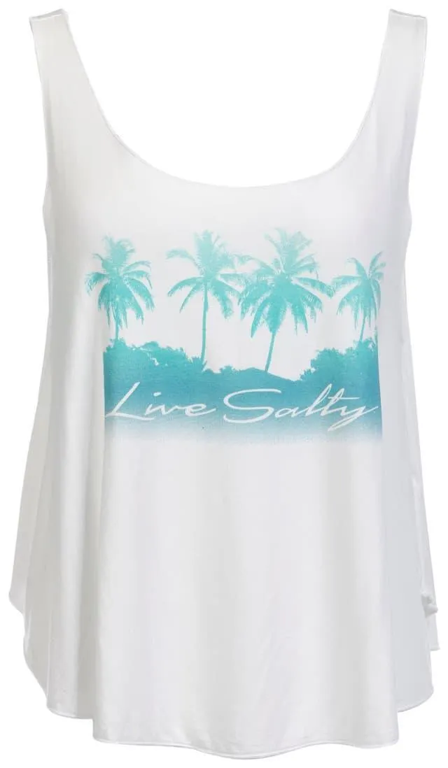 Salt Life Juniors Sleeveless Mirage Palm Print Tank Top