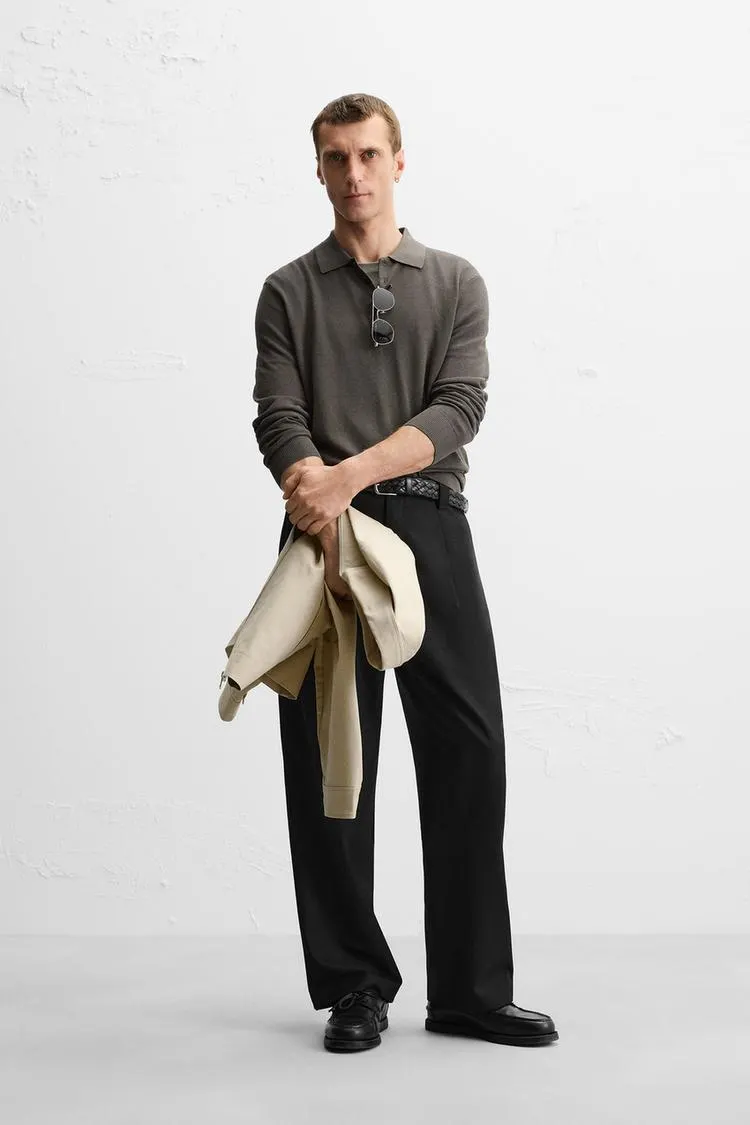 SILK COTTON KNIT POLO