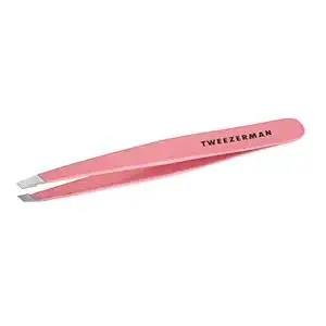 Tweezerman Exclusive Dusty Rose Slant Tweezer - Hair Removal Tweezers, Stainless Steel