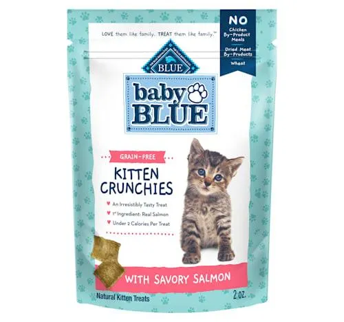 Blue Buffalo Baby BLUE Crunchies, Savory Salmon, Natural Kitten Treats, 2 oz.