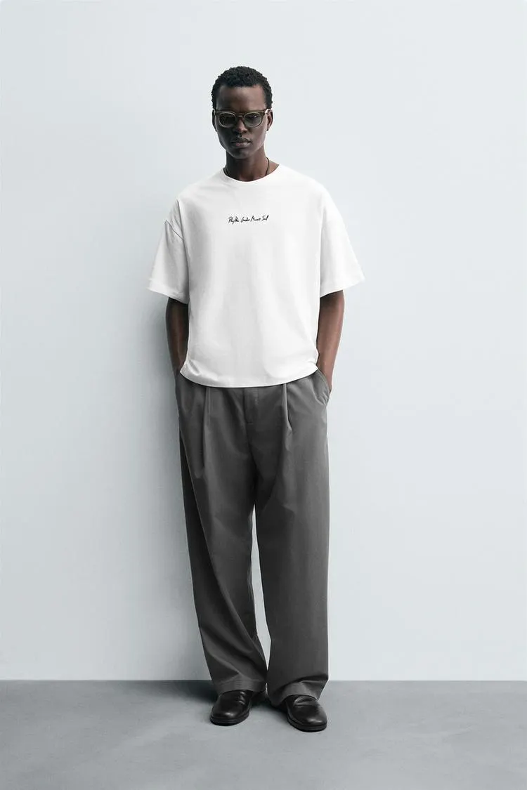 EMBROIDERED TEXT T-SHIRT