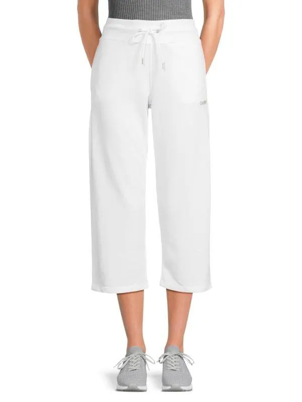 ​Mini Stud Logo Cropped Wide-Leg Pants