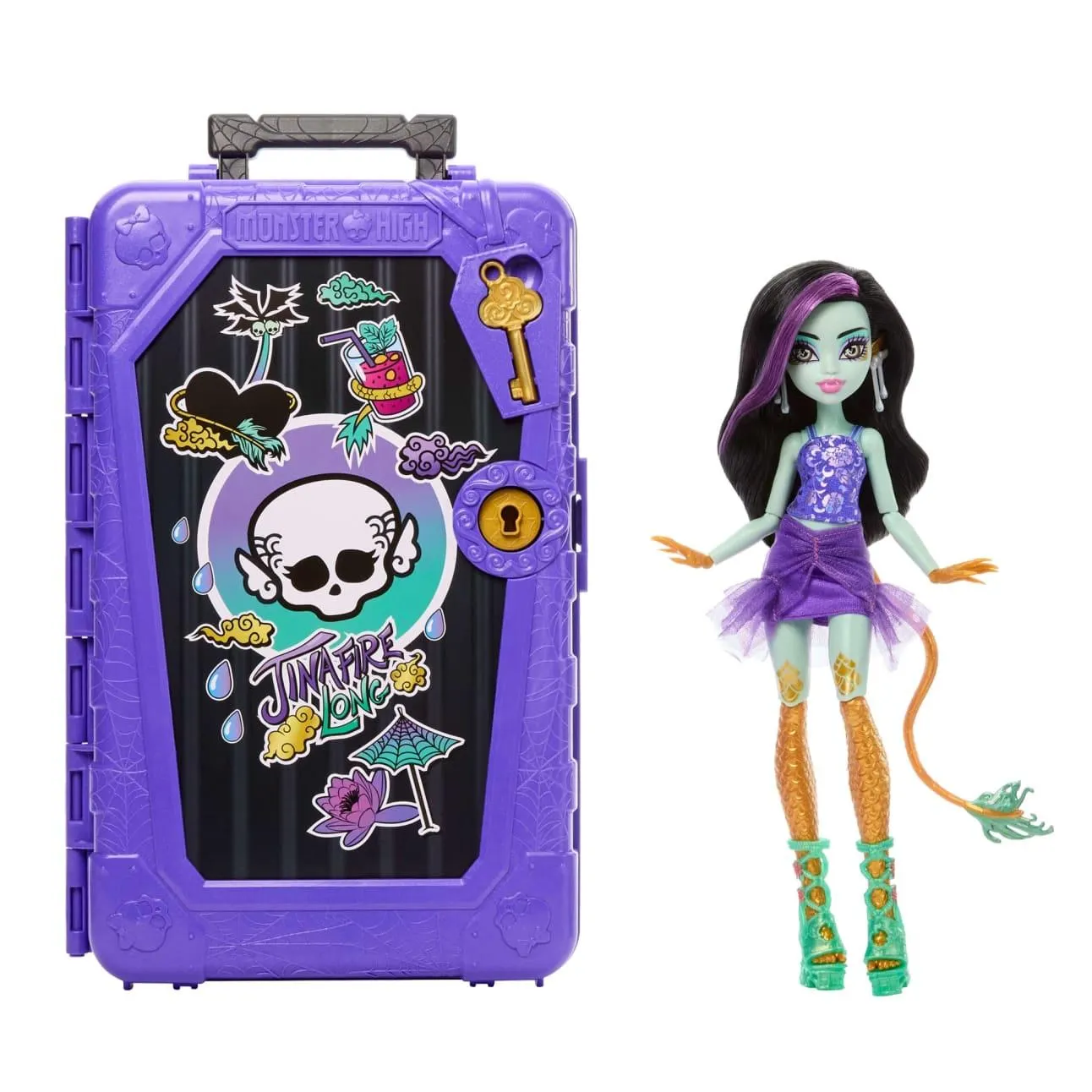Monster High Skulltimate Secrets Gore-Geous Oasis Playset, Jinafire Long Doll And Accessories