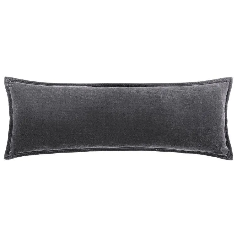 Stella Solid Faux Silk Velvet Romantic Western 14x42 inch Long Lumbar Pillow