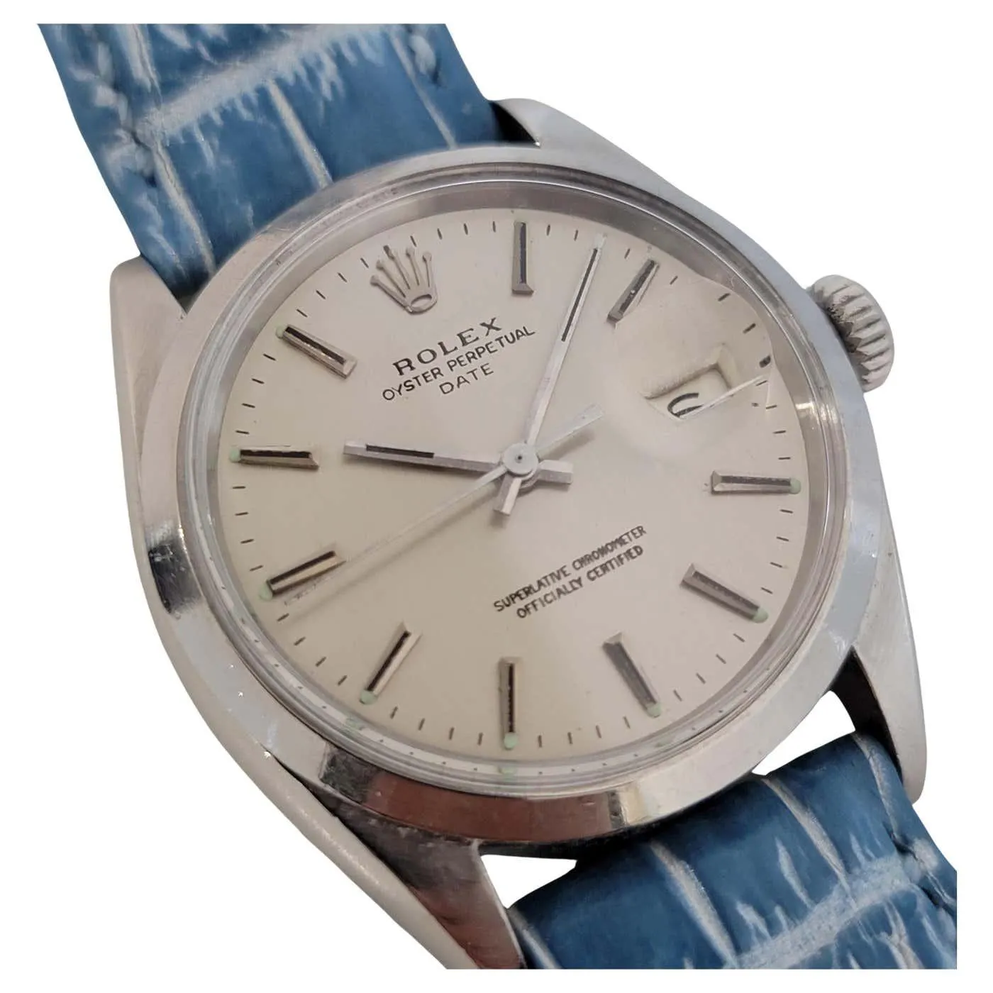 Mens Rolex Ref 1500 Oyster Perpetual Date Automatic 1960s Swiss Vintage RA259B