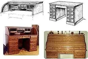 Woodcraft Project Paper Plan To Build Twin Tambor Roll Top Desk - Material Not Included