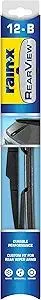 Rain-X 850028 RearView 12-B Rear Wiper Blade, 12 Inch Composite Rear Wiper Blade, Fits Rock Lock 3 (Pack Of 1), Automotive Replacement Wiper Blades That Meet Or Exceed OEM Quality And Design Standards