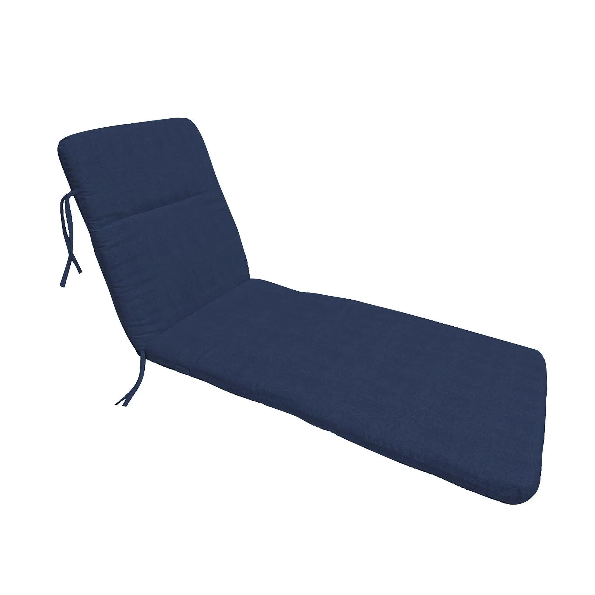 Outdoor Chaise Lounge Cushion with Ties and Straps,- Navy 2 Pack