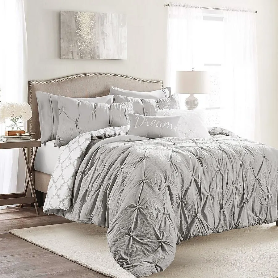Lush Decor Light Gray Solid Full/Queen Comforter