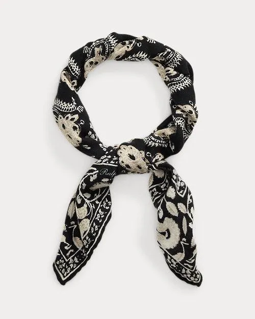 Botanical Cashmere-Silk Neckerchief