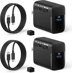 Anker 45W USB C Charger Block, PPS Fast Charger with USB-C Cable for iPhone 17/16 and More Series, iPad, Galaxy S24 Ultra (2-Pack 5 ft Cable Included)