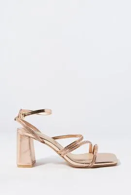 Rose Rhinestone Strappy High Heel