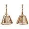 Pendant Lights in Cane and Woven Wicker Cane, Italy, 1970s, Set of 2
