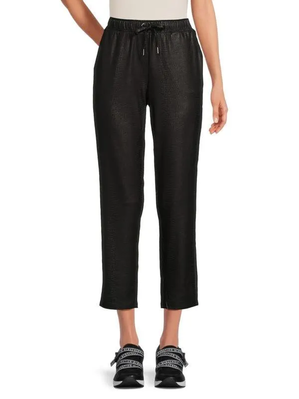 Snake Print Drawstring Cropped Pants